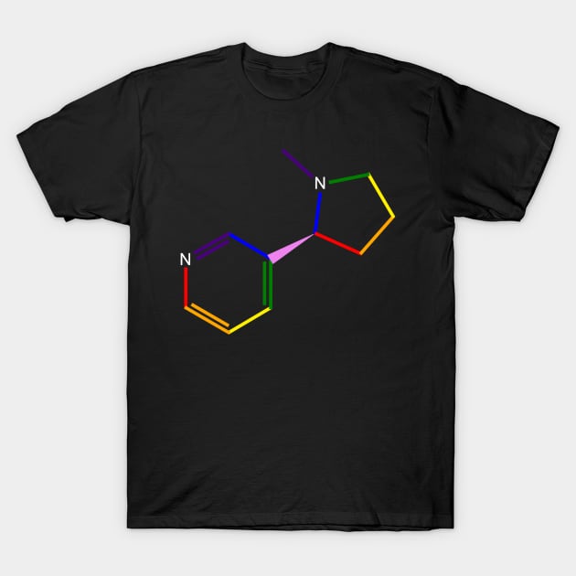 Nicotine Rainbow Molecule Chemistry T-Shirt by ChemECool